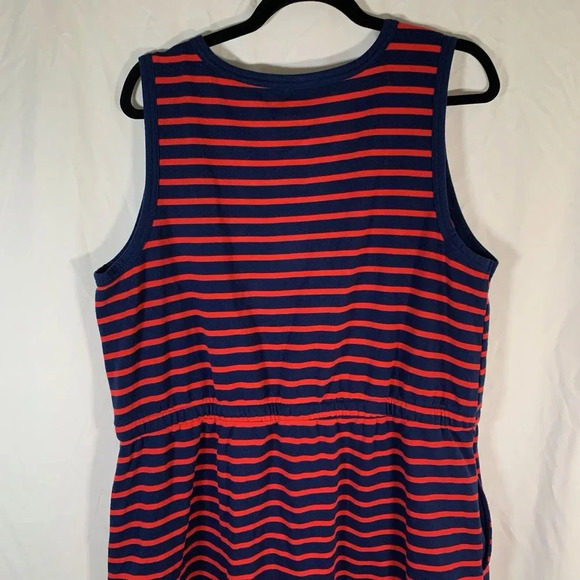 St john's Bay Dress Women's XXL Blue Red Striped Sleeveless Cotton Blend - Picture 7 of 7